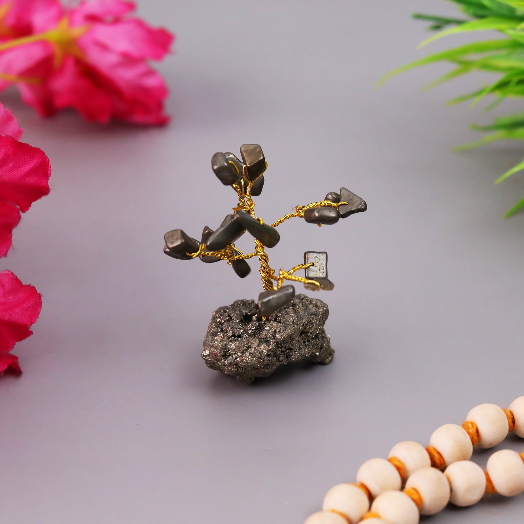 Hariaura Small Pyrite Tree for Office Desk | Success & Career Growth Crystal Tree | Golden Money Tree for Focus, Confidence & Professional Success