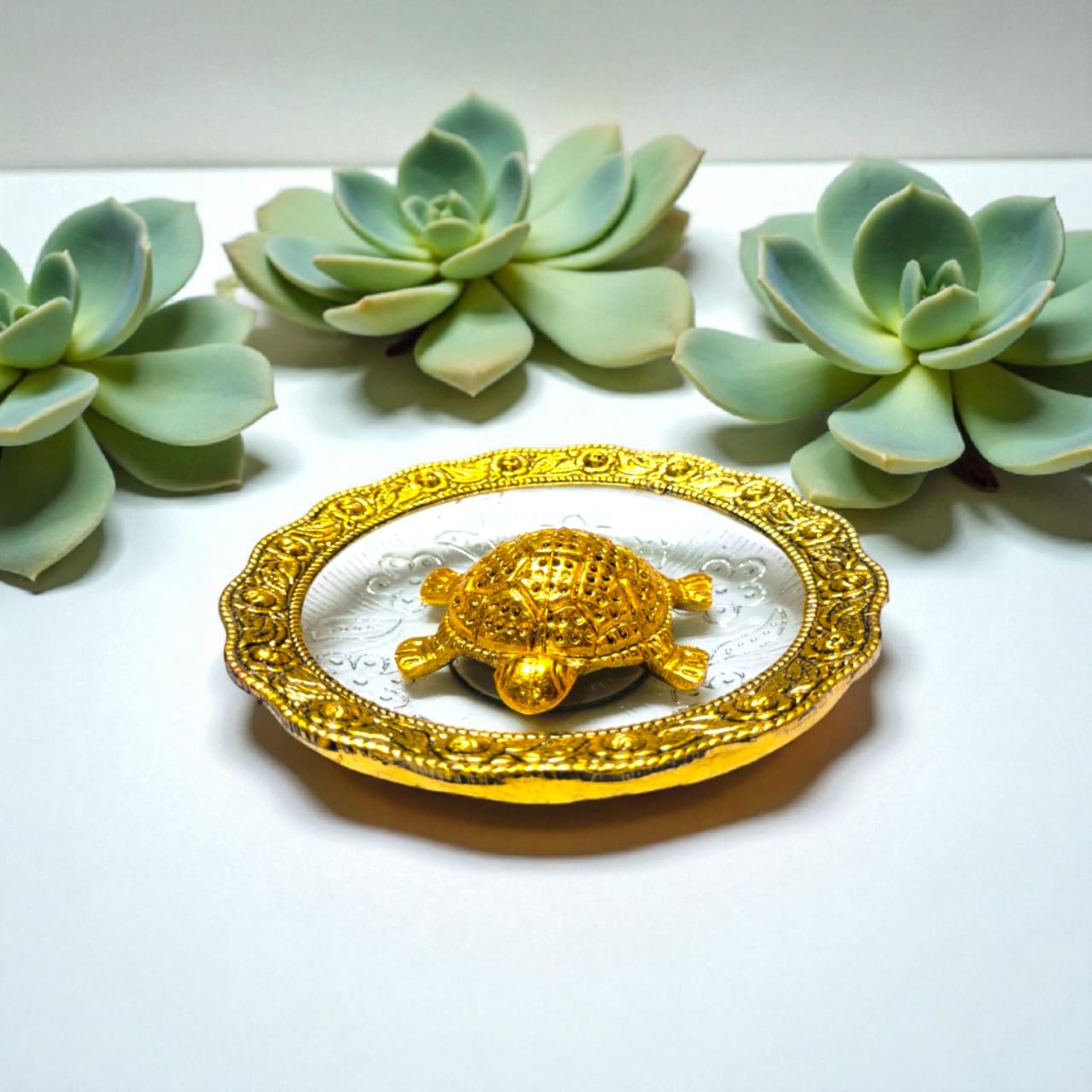 Hariaura Metal Tortoise with Glass Plate for Vastu & Feng Shui | Wealth, Stability & Good Luck Symbol | Decorative Home & Office Table Decor