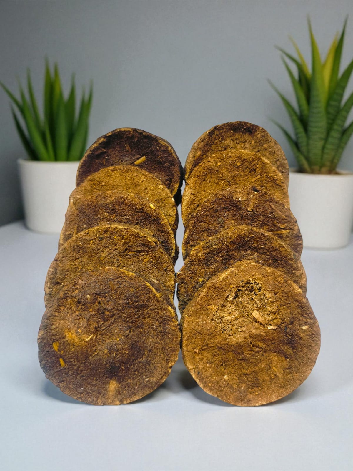 Hariaura Natural Cow Dung Cakes (Uple) – Set of 10 | Pure Gomay for Havan, Pooja, Agnihotra & Spiritual Rituals | Eco-Friendly & Traditional