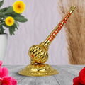 Hariaura Metal Hanuman Gada Standing Idol | Bajrang Bali Gada Symbol for Home Temple, Office Desk & Car Dashboard | Spiritual Decor for Strength, Protection & Positive Energy