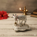 Shining Kamdhenu Cow with Calf Idol (7 cm) | Vastu & Prosperity Murti for Home Temple, Office & Shop | Divine Cow Statue for Pooja, Diwali & Griha Pravesh Gift