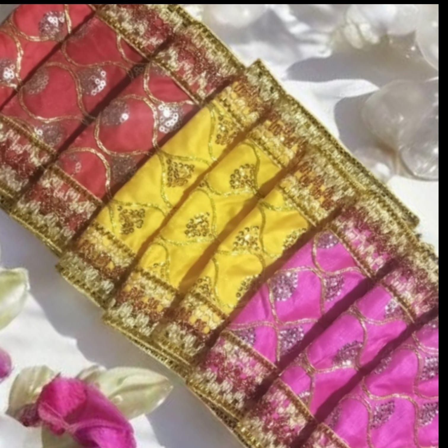 Chunni Set for Pooja – Set of 9 Small Chunni | Mini Dupatta for Mandir, Navratri, Mata Rani, Return Gifts & Religious Functions