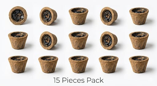 Hariaura Hawan Cups from Desi Cow Dung with 21 Herbs & Navgraha Infusion | Made by Rural Women | Ready-to-Use Gomay Havan Cups for Pooja, Agnihotra & Spiritual Cleansing (Set of 15)