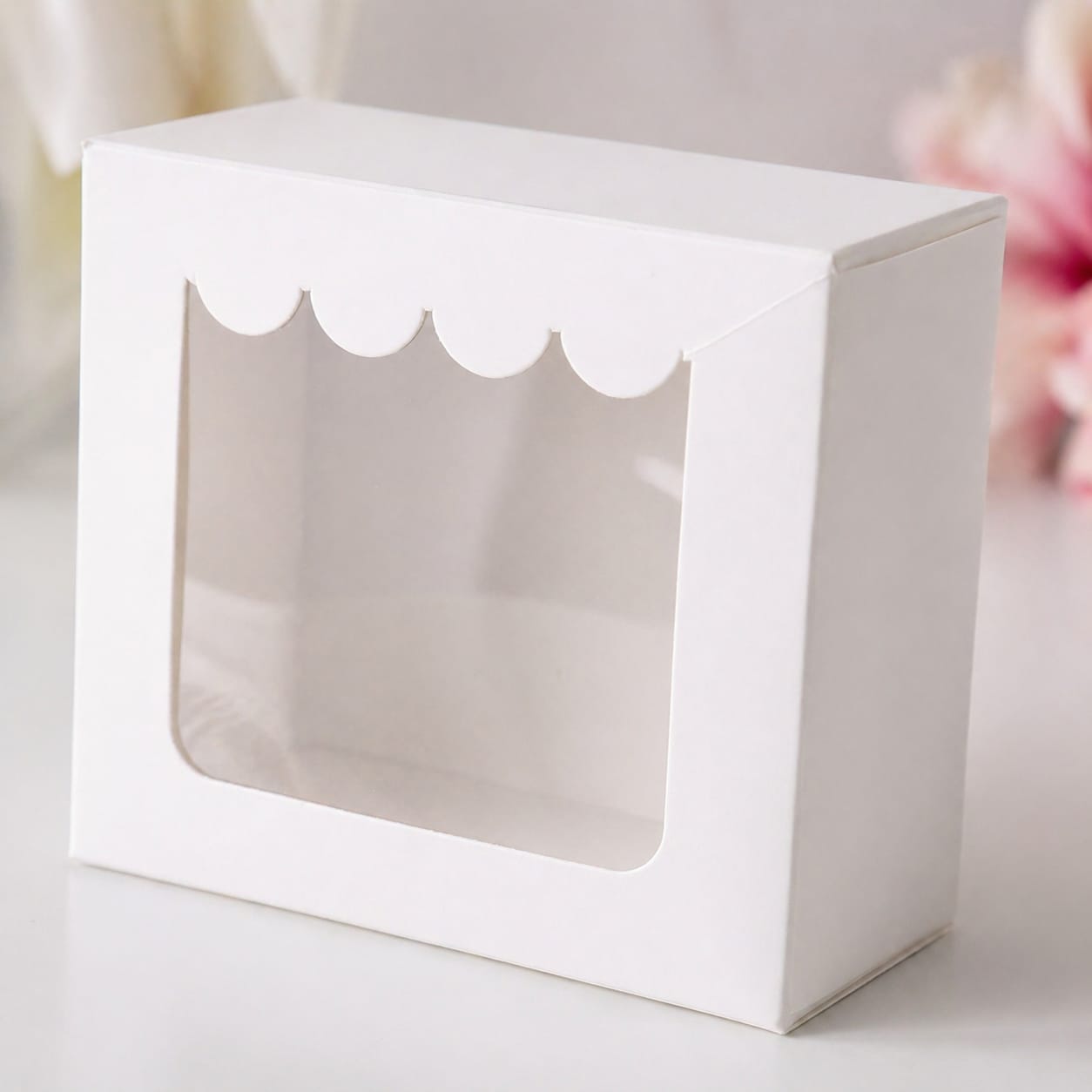 Hariaura White Small Gift Box with Transparent Window (3×3×2 Inches) – Set of 10 | Premium Packaging Box for Sweets, Chocolates, Return Gifts & Pooja Items