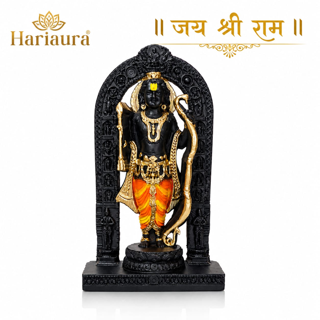 Hariaura Ramlala Idol 5 Inch | Resin Ram Lalla Murti for Home Mandir & Pooja | Decorative Shri Ram Statue for Temple, Office & Spiritual Gifting