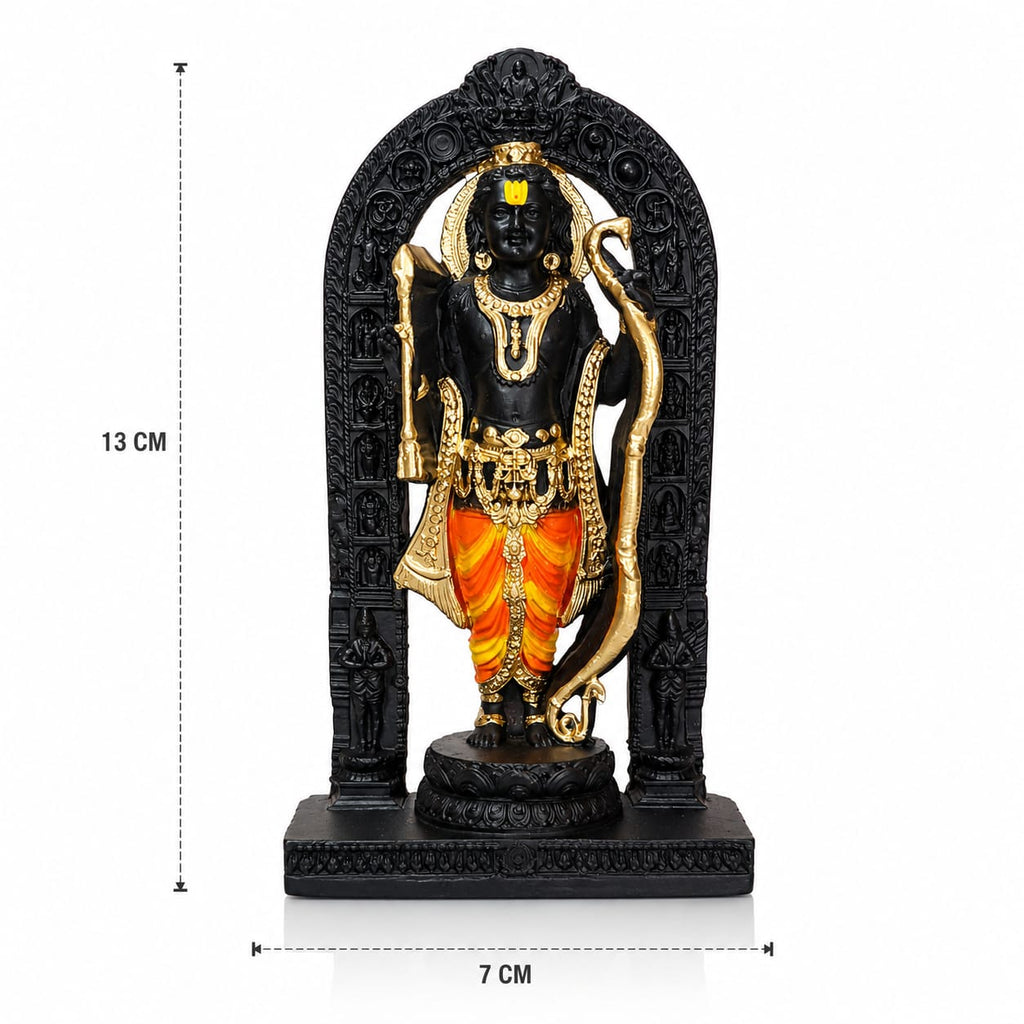 Hariaura Ramlala Idol 5 Inch | Resin Ram Lalla Murti for Home Mandir & Pooja | Decorative Shri Ram Statue for Temple, Office & Spiritual Gifting