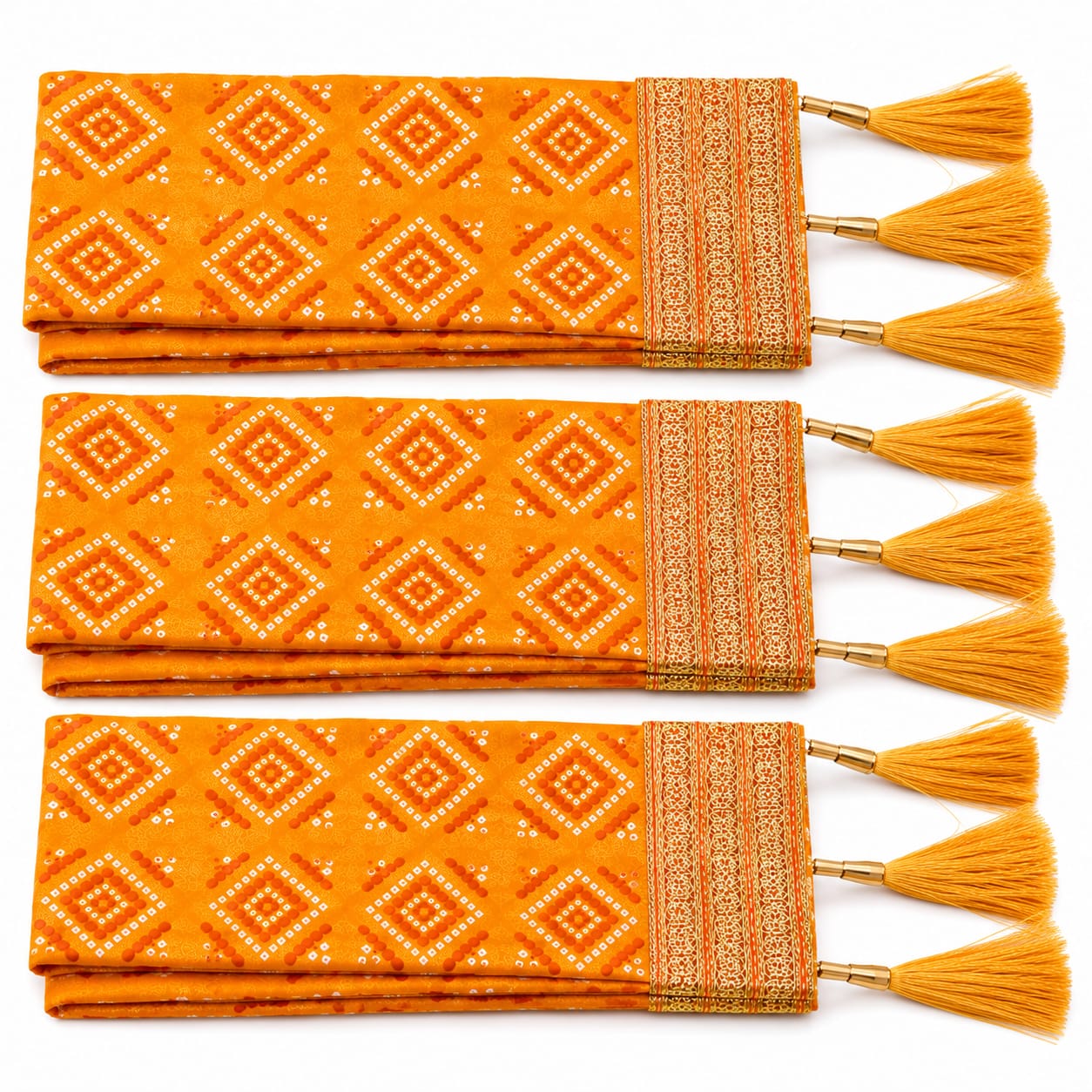 Hariaura Premium Honouring & Welcoming Scarf/Patka Set of 3 | Traditional Felicitation Stoles for Guest Welcome, VIP Honour, Bhakt Samman, Participant Recognition & Religious Ceremonies